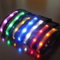 HKM-9095229 Luminous LED Pet Collar for Small and Medium Dogs - 7 Color Options, Adjustable Size