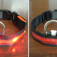 HKM-9095229 Luminous LED Pet Collar for Small and Medium Dogs - 7 Color Options, Adjustable Size
