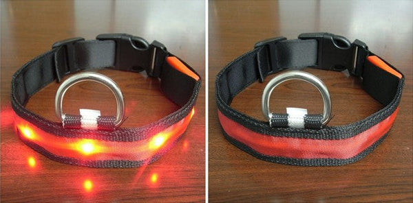 HKM-9095229 Luminous LED Pet Collar for Small and Medium Dogs - 7 Color Options, Adjustable Size