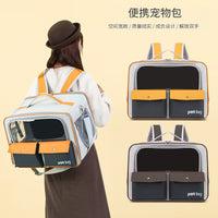 HKM-9095485 Large Capacity Portable Outdoor Cat Backpack - Breathable and Foldable, Medium Soft Nylon