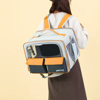HKM-9095485 Large Capacity Portable Outdoor Cat Backpack - Breathable and Foldable, Medium Soft Nylon