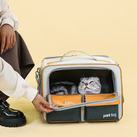 HKM-9095485 Large Capacity Portable Outdoor Cat Backpack - Breathable and Foldable, Medium Soft Nylon