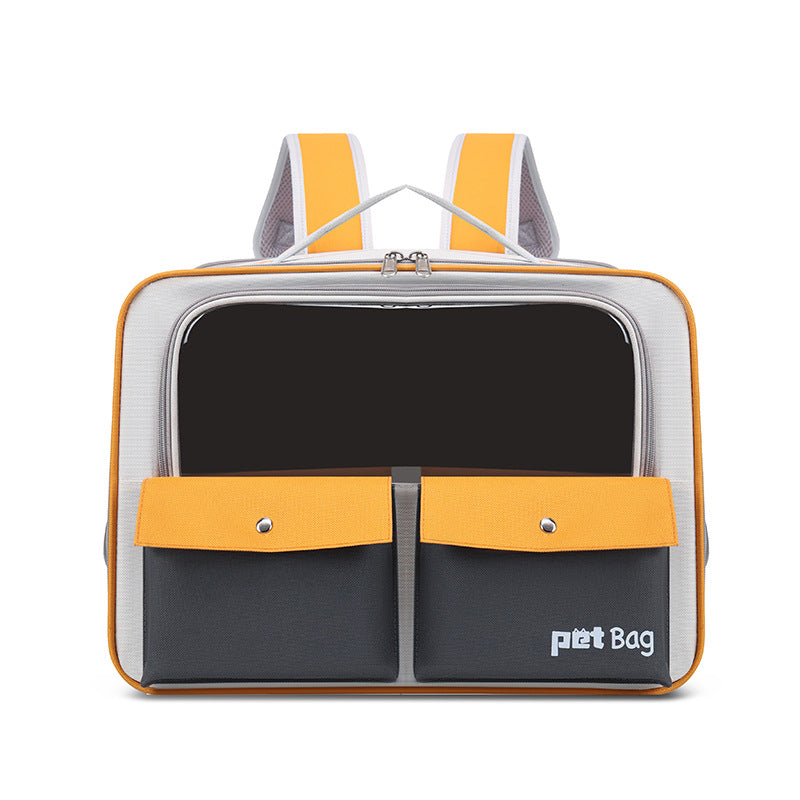 HKM-9095485 Large Capacity Portable Outdoor Cat Backpack - Breathable and Foldable, Medium Soft Nylon
