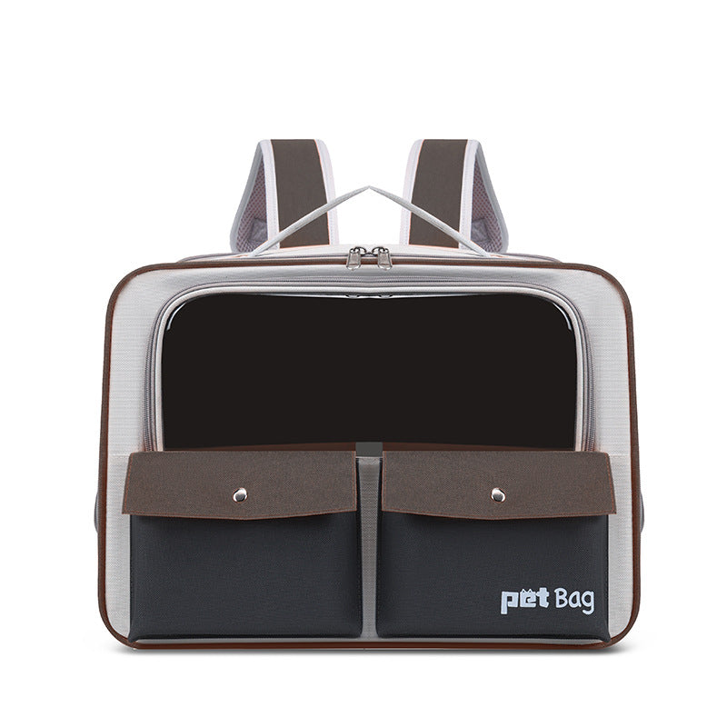 HKM-9095485 Large Capacity Portable Outdoor Cat Backpack - Breathable and Foldable, Medium Soft Nylon