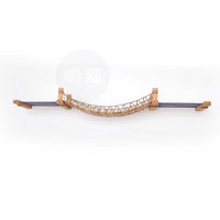 HKM-9097405 Cat Suspension Bridge Rope Ladder - Solid Wood Cat Climbing Frame with Soft Hemp Rope for Wall Mounting