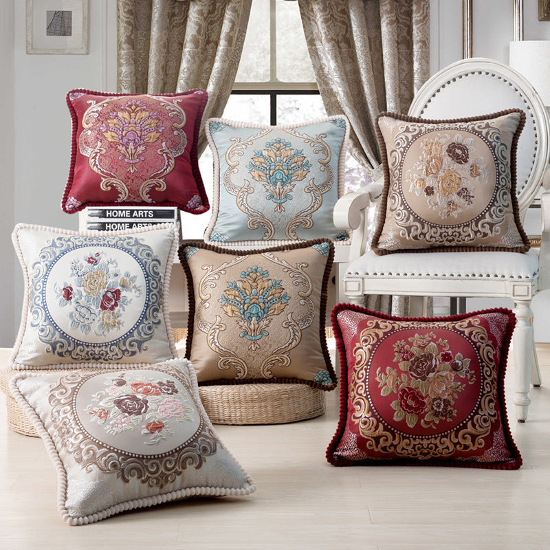 HKM-909779 European Style Jacquard Cushion Cover - 48x48cm Pillowcase