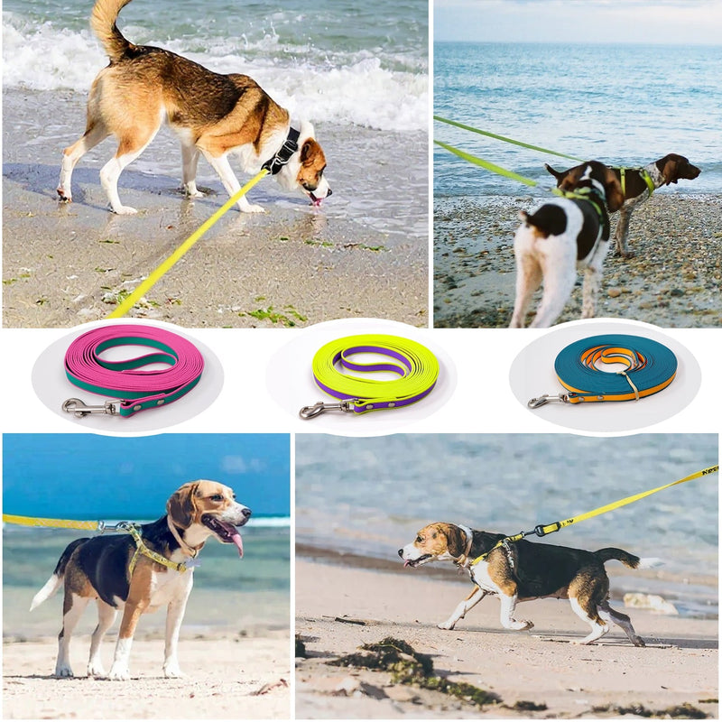 HKM-9098813 PVC Coated Two-Color Waterproof Dog Training Rope - 10FT, 20FT, 30FT Options