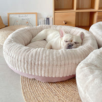 HKM-9099069 Soft and Thickened Warm Dog Kennel in Pink, Blue, Orange, and Gray