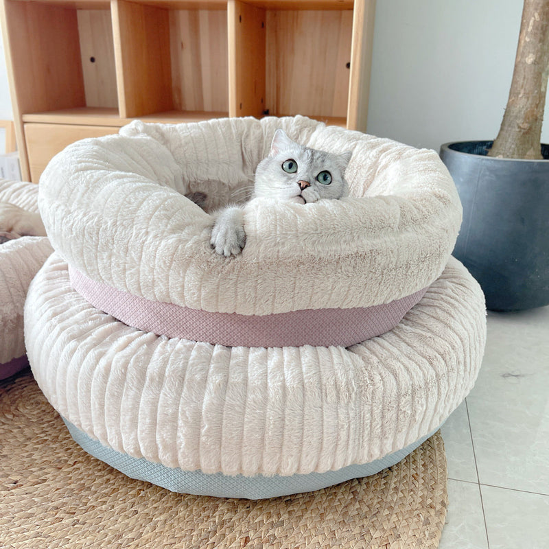 HKM-9099069 Soft and Thickened Warm Dog Kennel in Pink, Blue, Orange, and Gray