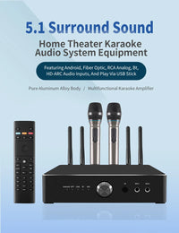 HKM-909907 600W Mini Desktop Amplifier with 3 High-Powered Channels for Home Sound Systems