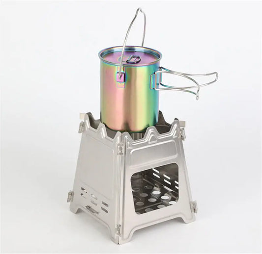 HKM-909907 Portable Stainless Steel Camping Stove - Compact Picnic Barbecue for Outdoor Cooking