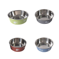 HKM-9099197 Morandi Blue Stainless Steel Rice Bowl for Dogs - Pet Tableware in Various Sizes