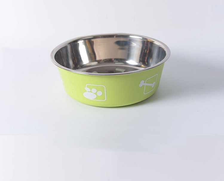 HKM-9099197 Morandi Blue Stainless Steel Rice Bowl for Dogs - Pet Tableware in Various Sizes