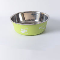 HKM-9099197 Morandi Blue Stainless Steel Rice Bowl for Dogs - Pet Tableware in Various Sizes