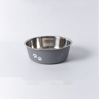 HKM-9099197 Morandi Blue Stainless Steel Rice Bowl for Dogs - Pet Tableware in Various Sizes