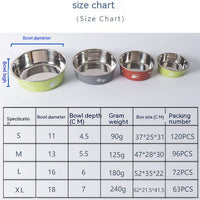 HKM-9099197 Morandi Blue Stainless Steel Rice Bowl for Dogs - Pet Tableware in Various Sizes