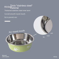 HKM-9099197 Morandi Blue Stainless Steel Rice Bowl for Dogs - Pet Tableware in Various Sizes