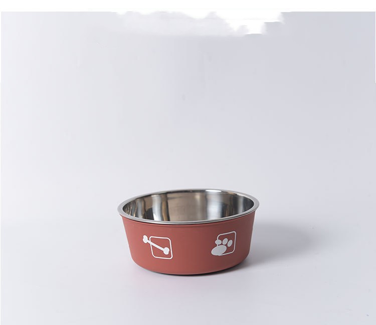 HKM-9099197 Morandi Blue Stainless Steel Rice Bowl for Dogs - Pet Tableware in Various Sizes