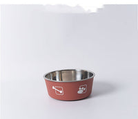 HKM-9099197 Morandi Blue Stainless Steel Rice Bowl for Dogs - Pet Tableware in Various Sizes
