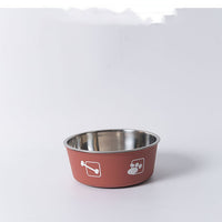 HKM-9099197 Morandi Blue Stainless Steel Rice Bowl for Dogs - Pet Tableware in Various Sizes