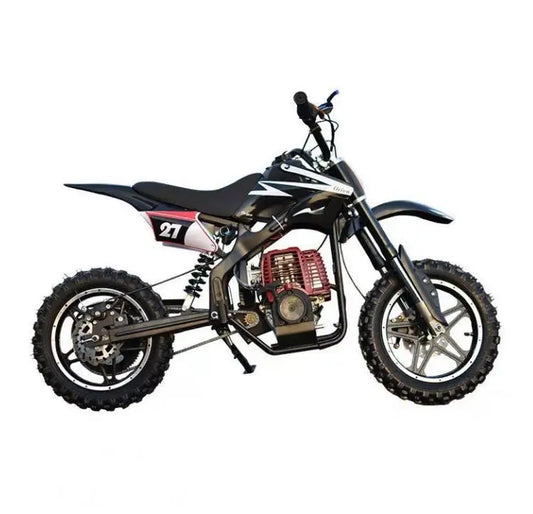 HKM-909971 10-Inch 50cc 2-Stroke Dirt Bike for Kids - Fast Speed, Chain Drive, Disc Brakes