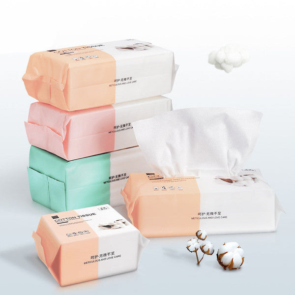 HKM-909971 Disposable Facial Cleansing Towels - 100 Cotton Fibers for Makeup Removal and Cleansing