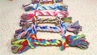 HKM-9099837 Durable Cotton Rope Dog Toy with Double Knot Design - 15cm Bone Shape