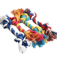 HKM-9099837 Durable Cotton Rope Dog Toy with Double Knot Design - 15cm Bone Shape
