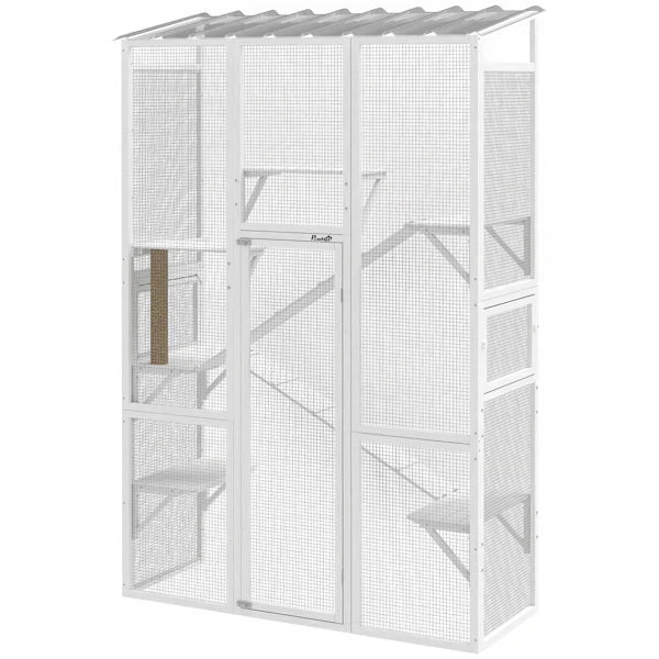 HKM-9100989 Flower-Themed Cat Tree with Multi-Level Design and Cozy Hideaways