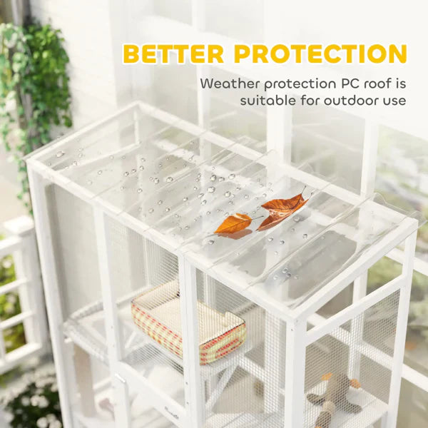 HKM-9100989 Flower-Themed Cat Tree with Multi-Level Design and Cozy Hideaways