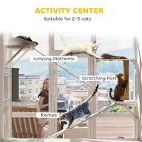 HKM-9100989 Flower-Themed Cat Tree with Multi-Level Design and Cozy Hideaways