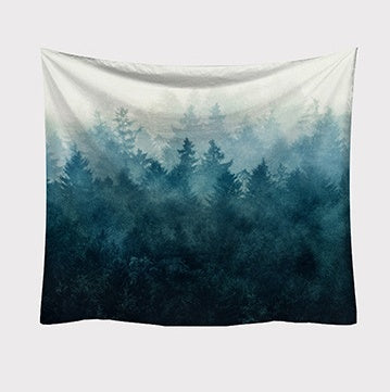 HKM-910099 Geometric Floral Print Polyester Tapestry - Machine Washable, Multiple Sizes Available