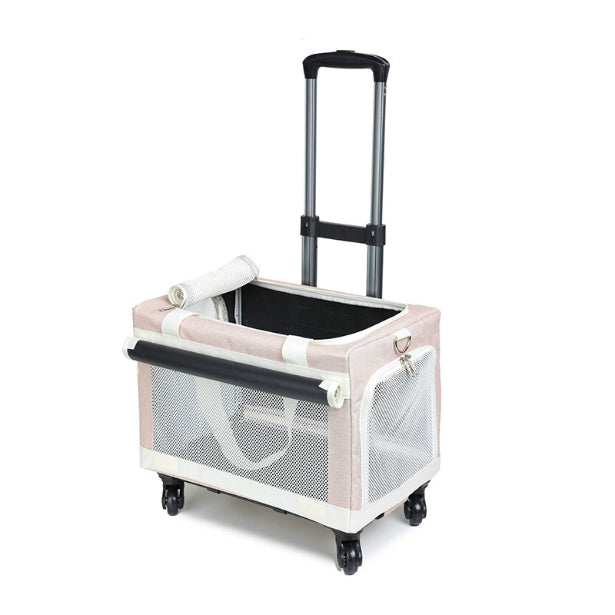HKM-9101245 Multi-Pet Portable Outdoor Carrier Stroller for Cats and Dogs, Breathable Oxford Cloth Design