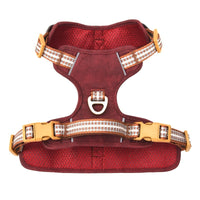 HKM-9101629 Reflective Retro Leather Pet Harness - Explosion-Proof Design in Brown, Green, and Red