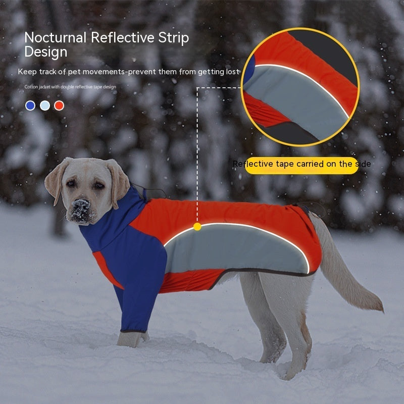 HKM-9103421 Waterproof Warm Shell Jacket for Dogs in Red and Blue - Sizes XS to XXL Available