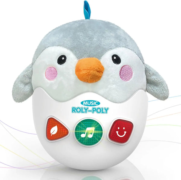 HKM-910355 Soft Plush Penguin Musical Toy for Babies – Stress Relief Cotton Stuffed Animal for Newborns