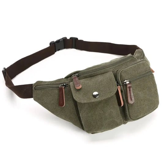 HKM-910419 Multifunctional Canvas Waist Bag for Work and Travel
