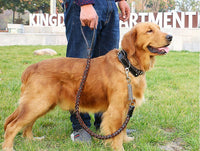HKM-9104573 Leather Traction Rope Chain Collar with Adjustable Size and Explosion-proof Design