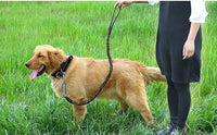 HKM-9104573 Leather Traction Rope Chain Collar with Adjustable Size and Explosion-proof Design