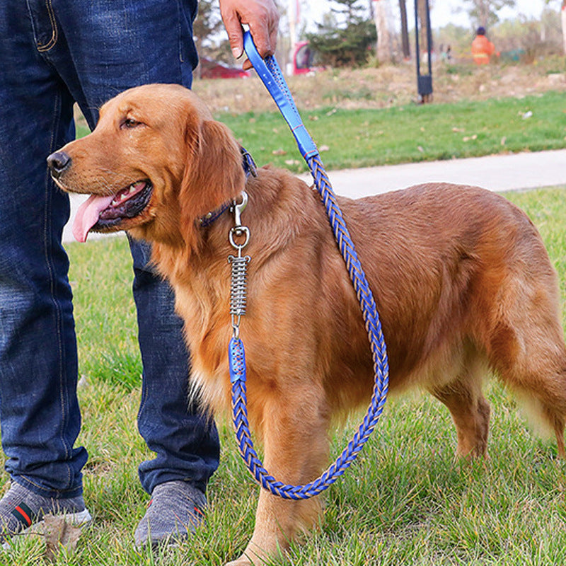 HKM-9104573 Leather Traction Rope Chain Collar with Adjustable Size and Explosion-proof Design