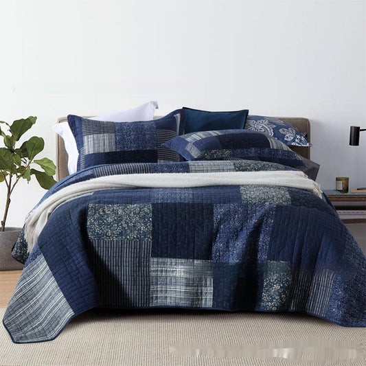HKM-910547 American Floral Pure Cotton Bed Sheet Set - Three-Piece, 230x250cm & 250x270cm Options