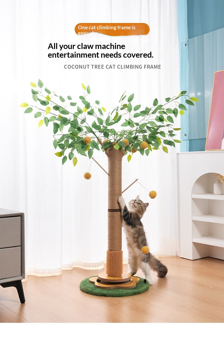 HKM-9105597 Maple Leaf Cat Tree with Sisal for Scratching and Climbing