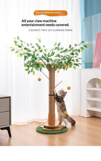 HKM-9105597 Maple Leaf Cat Tree with Sisal for Scratching and Climbing