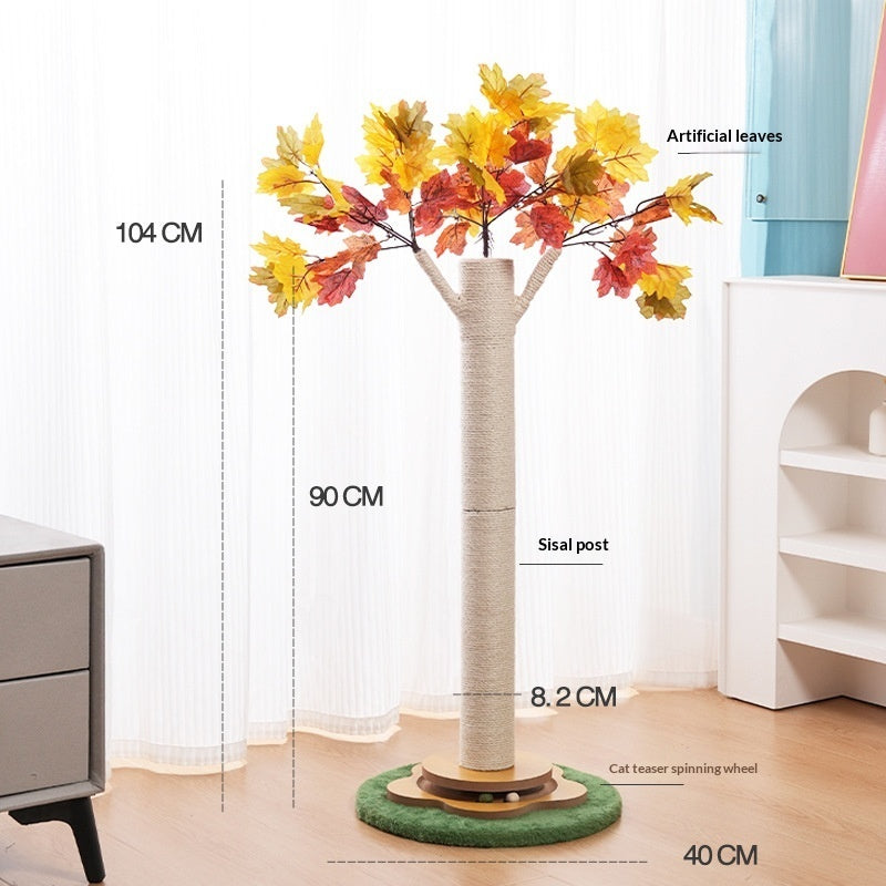 HKM-9105597 Maple Leaf Cat Tree with Sisal for Scratching and Climbing