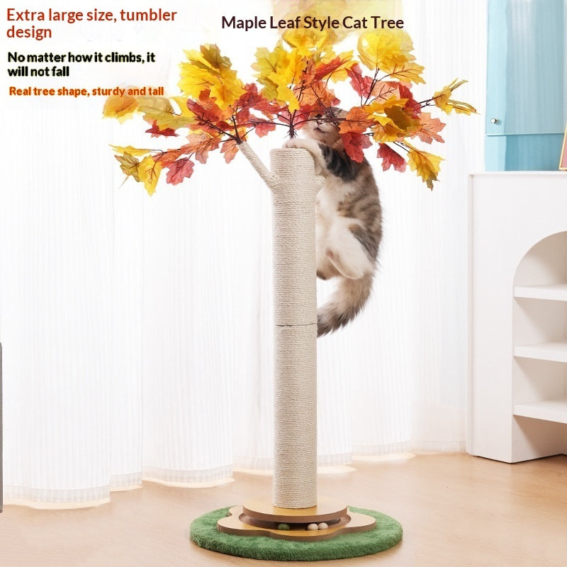 HKM-9105597 Maple Leaf Cat Tree with Sisal for Scratching and Climbing