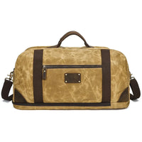 HKM-910611 Retro Canvas Travel Bag with Leather Accents - Large Capacity Crossbody Handbag for Adventurers