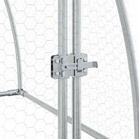 HKM-9106365 Spacious Silver Galvanized Steel Chicken Coop - Ideal for Hens, Ducks, and Small Animals