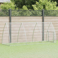 HKM-9106365 Spacious Silver Galvanized Steel Chicken Coop - Ideal for Hens, Ducks, and Small Animals