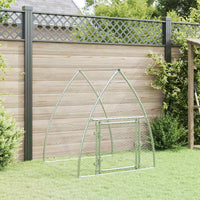HKM-9106365 Spacious Silver Galvanized Steel Chicken Coop - Ideal for Hens, Ducks, and Small Animals