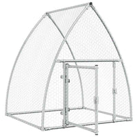 HKM-9106365 Spacious Silver Galvanized Steel Chicken Coop - Ideal for Hens, Ducks, and Small Animals